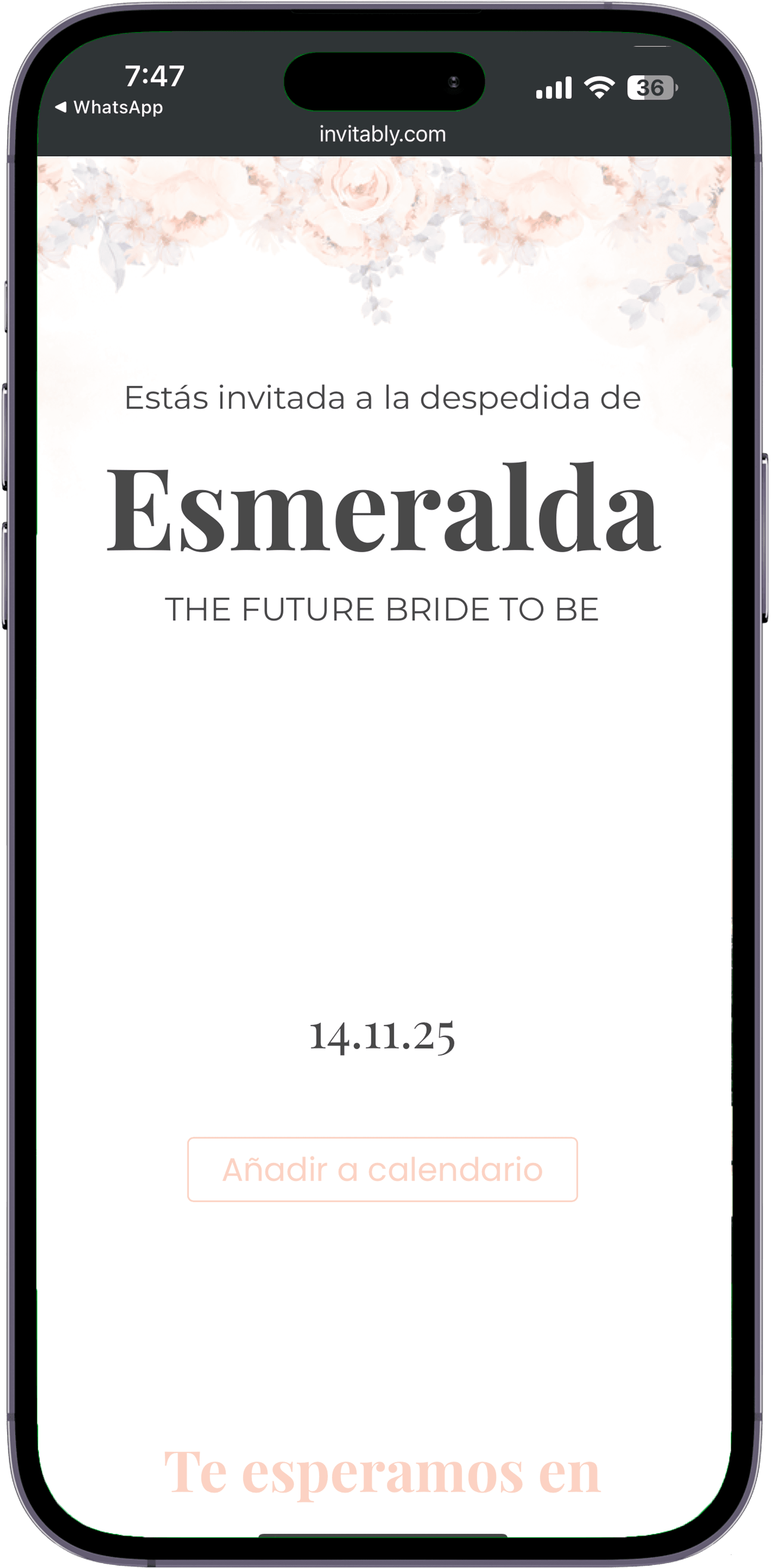 Invitación de despedida